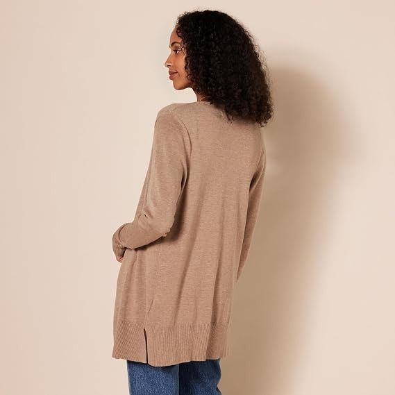 Beige Open-Front Cardigan image 2